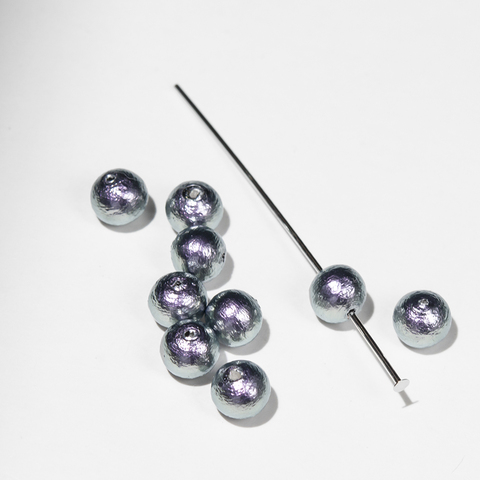 Хлопковый жемчуг, оттенок "Rich Gray", шар 6мм, сквозное отверстие