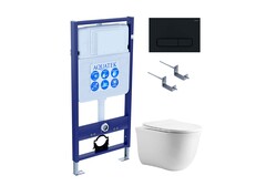 Aquatek SET Aquatek КЛАССИК cm-025 4в1 Set Aquatek КЛАССИК cm (рама Aquatek Standard INS-0000012 с звукоиз.прокладкой+крепеж KKI-0000002+кнопкаKDI-0000025+унитаз КЛАССИК AQ1112-00 с крышкой фото