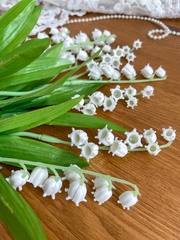 Ландыши искусственные из мягкого пластика, реалистичные, 35 см, набор 5 веток