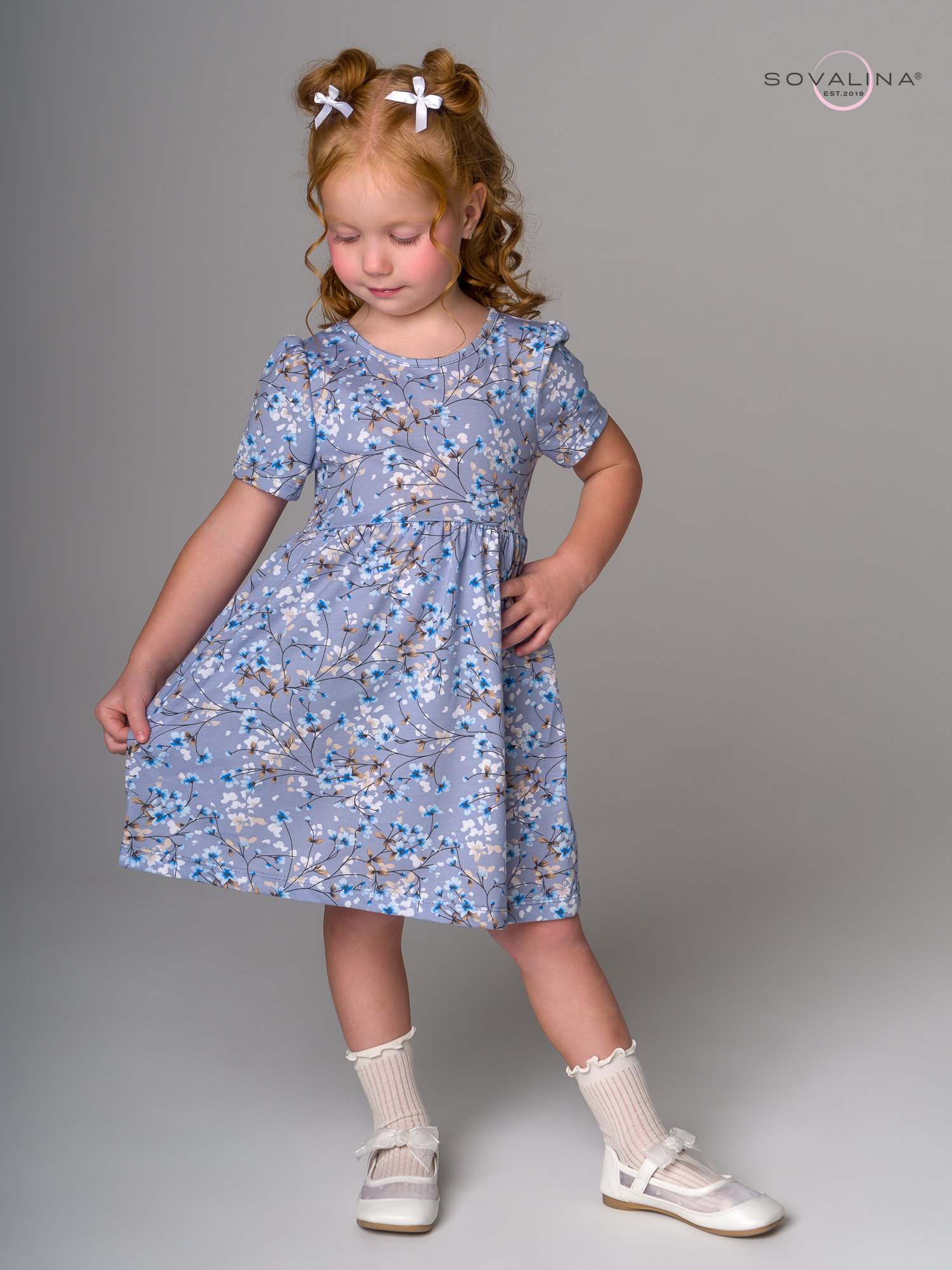 Платье Аленка к/р SG апрель голубой