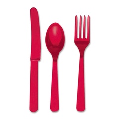 Столовые приборы пласт Apple Red 24шт