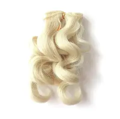 Волосы для кукол, трессы, цвет БЛОНД, кудри 13-15 см*1 метр., набор 2 шт.