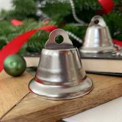 Колокольчик металлический, для декора и творчества, размер 4 см, цвет серебряный, набор 5 шт.