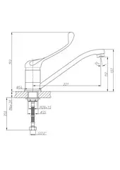 Смеситель для раковины с хирургической ручкой Haiba HB4954 латунь, хром
