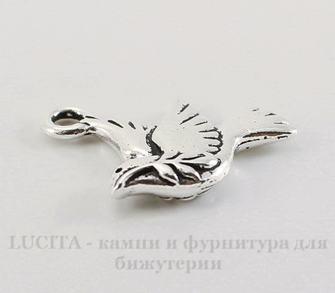 Подвеска TierraCast "Голубь мира" (цвет-античное серебро) 19х18 мм