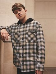 Рубашка с капюшоном для мальчика Next 904-815, Черный, Серый