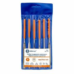 Набор надфилей КОБАЛЬТ алмазных, 160х70х4 мм, обрезиненные рукоятки (6 шт.) чехол (790-175)