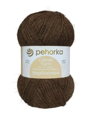 Пряжа "Верблюжья", 65% шерсть, 35% акрил, 100 гр, 600 м, каштан