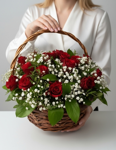 Корзина с цветами Бархат