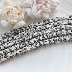 Бусина Кубик, керамика, белая с черной росписью, 8 мм, 1 шт, МК006