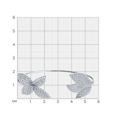 Браслет жесткий ЛЕПЕСТКИ из серебра 925 пробы с фианитами