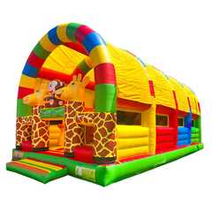 Коммерческий надувной батут «Страна Сафария 2» с крышей, 10x5x5 м.
