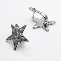 Ювелирные швензы с родиевым покрытием, размер 19*18 мм, цена за пару