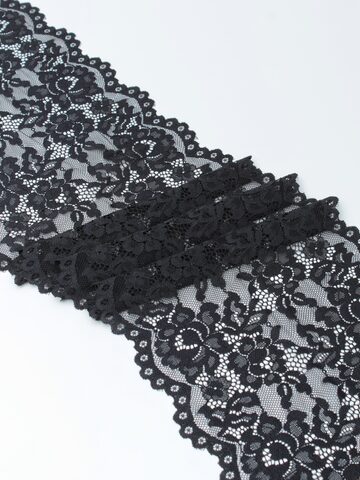 Эластичное кружево черное ширина 22 см