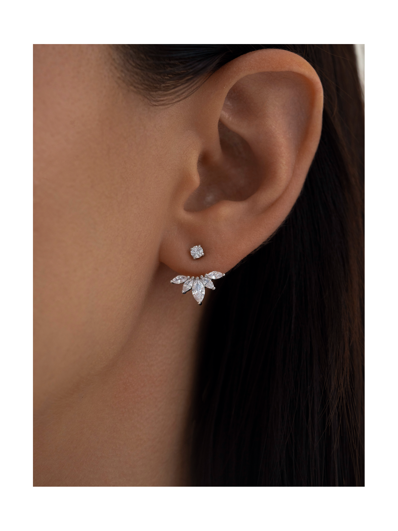 Серьги 2-в-1 Кринолин