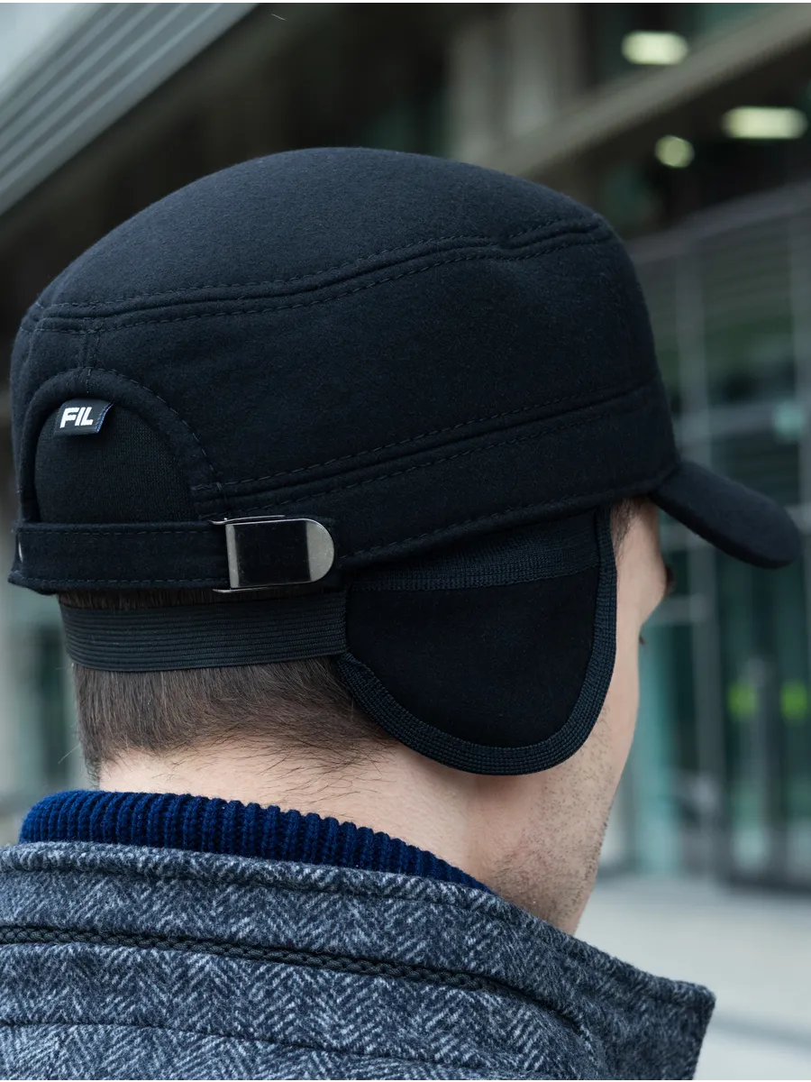 Кепка немка утепленная с ушками драповая