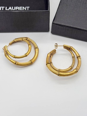 Серьги-конго двойные YSL коллекция Бамбук