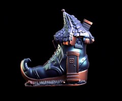 Силиконовый молд № 417 Домик башмак 2 D ( серия домики для гномов и фей)