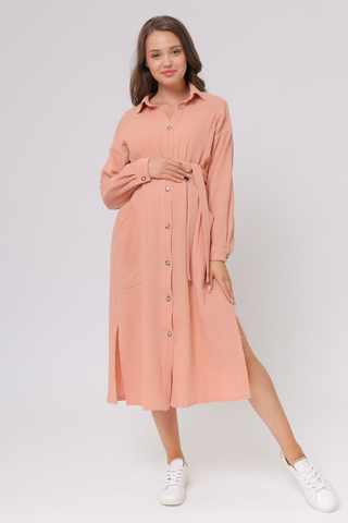 Платье для беременных и кормящих 15913 кирпичный