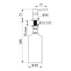 Delabie 729064 Диспенсер для жидкого мыла, прямой носик, с картриджем, резервуар 1л, нерж.сталь