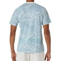 Теннисная футболка Asics Padel Court All Over Short Sleeve - cream/saba blue