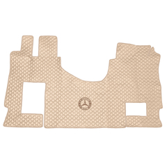 Ковры MERCEDES MP4 ровный пол (экокожа, бежевый, бежевый кант, коричневая вышивка)