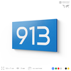 Номер на дверь 913, табличка на дверь для офиса, квартиры, кабинета, аудитории, склада, голубая 120х70 мм, Айдентика Технолоджи