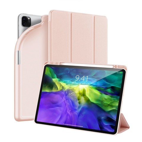 Чехол книжка-подставка Osom со слотом для стилуса для iPad Pro 2, 3 (11") - 2020г-2021г (Розовый)