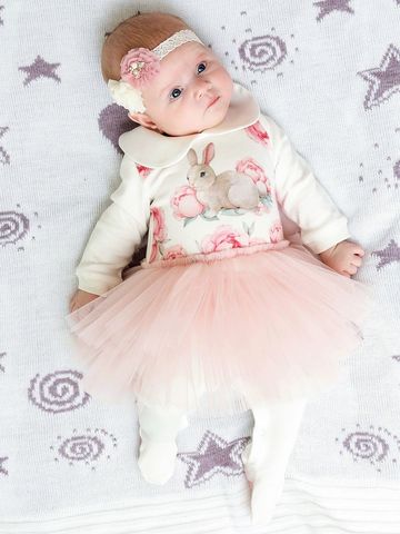 Комплект "Моя зайка" Комбинезон с юбочкой и повязка