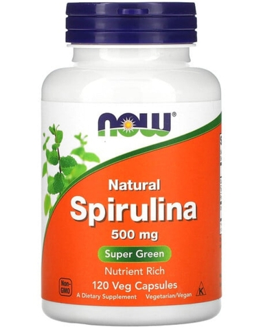 Now foods, Натуральная спирулина, 500 мг, 120 растительных капсул