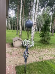 Дождевая цепь «Ковка. Корзинка и шар», темно-серый глянцевый RAL7024