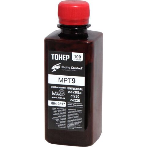 Тонер черный Static Control© Universal MPT9.100g упаковка 100г, расфасовано в MakTorg. kz - купить в компании MAKtorg