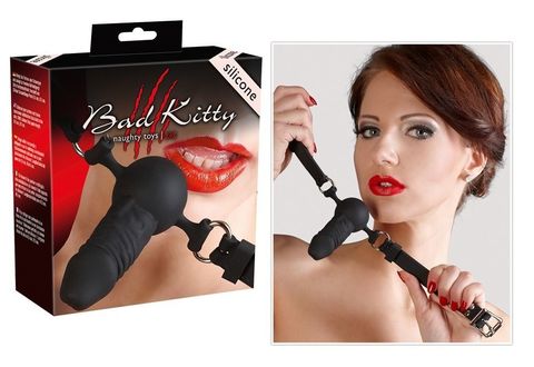 Чёрный силиконовый кляп-фаллос Bad Kitty - Orion Bad Kitty 24916211001