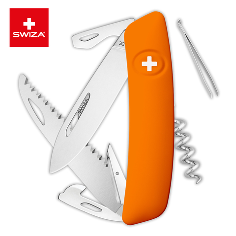 Швейцарский нож SWIZA D05 Standard, 95 мм, 12 функций, оранжевый
