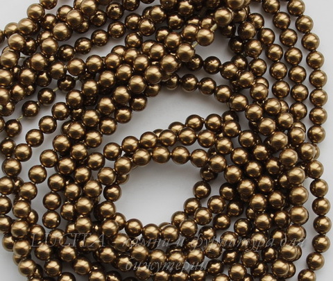 5810 Хрустальный жемчуг Сваровски Crystal Antique Brass круглый 4 мм, 10 штук
