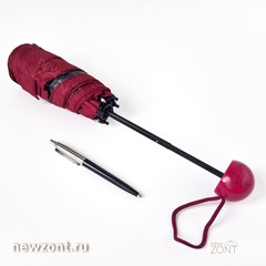 Складной карманный зонтик mini бордовый с чёрным