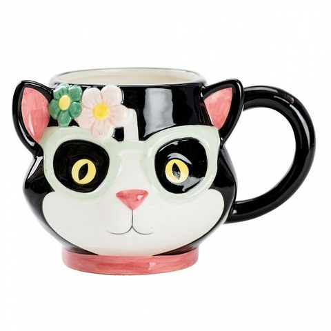 Кружка 530мл Boston Warehouse Flower Cat