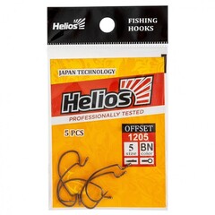 Купить рыболовный крючок офсетный Helios №5 цвет BN (5 шт) HS-1205-5