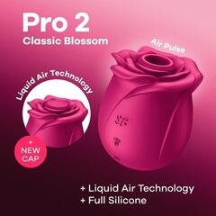 Малиновый вакуум-волновой стимулятор Pro 2 Classic Blossom - 