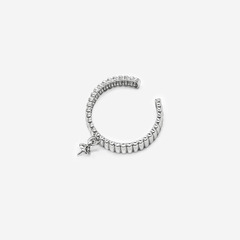 Основа для кольца с бейлом под вклейку, 19*5мм, родирование