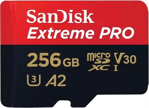 Карта памяти SanDisk 256GB Extreme Pro UHS-I microSDXC A2 C10 V30 U3 Black/Red