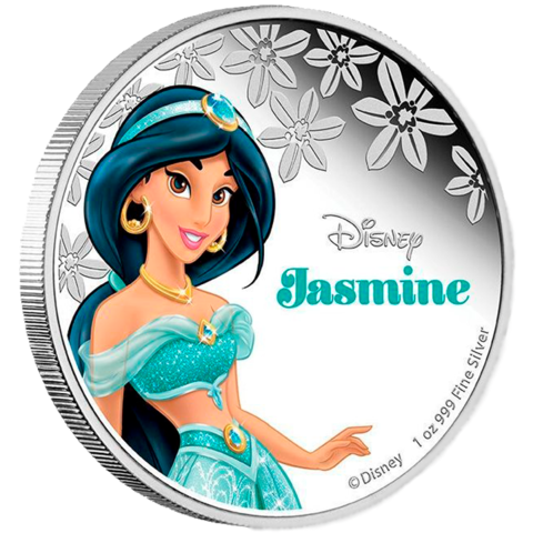 Ниуэ 2015, 2 доллара, серебро. Дисней, принцессы. Жасмин
