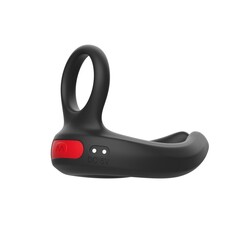 Черное эрекционное виброкольцо Cock Ring с пультом ДУ - 
