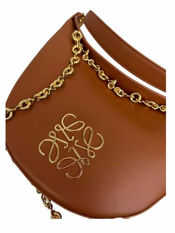 Сумка через плечо Loewe Luna Anagram с украшением коричневый