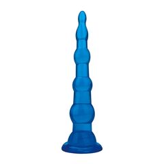 Голубая анальная елочка на присоске Anal Beads With Suction Base - 17,1 см. - 