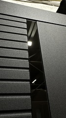 Входная металлическая дверь с зеркалом Brandoors Пиано 075 Зеркало 3D Белый софт (черная фурнитура)
