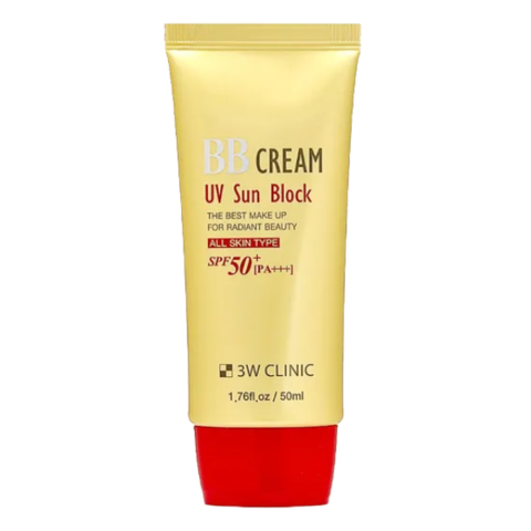 ВВ крем для лица с функцией УФ защиты 3W Clinic BB Cream UV Sun Block, 50 мл