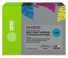 Картридж струйный Cactus CS-CB337 №141 многоцветный (9мл) для HP DJ D4263, D4363, D5360, DJ J5783, J6413
