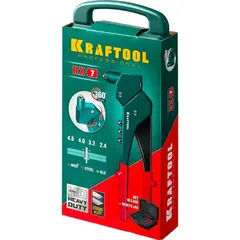 KRAFTOOL RX-7, 360°, 2.4 - 4.8 мм, литой поворотный заклепочник в кейсе (31176-H6)