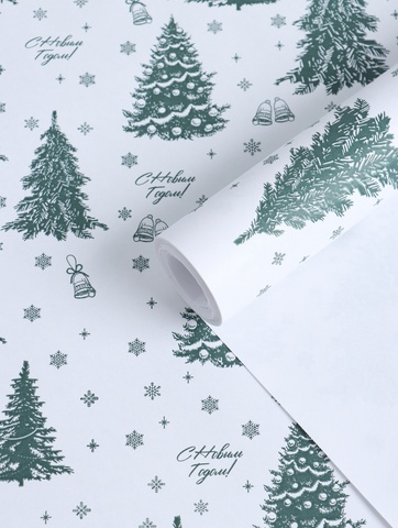 Упаковочная бумага глянцевая, «Ёлки», 0,72*10 м